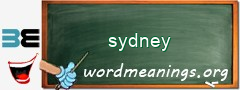 WordMeaning blackboard for sydney